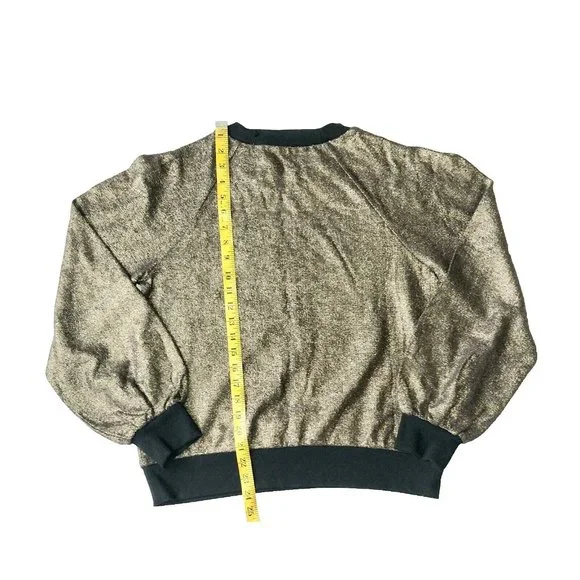 Express Women's Metallic Gold Pullover Sweater Medium - Picture 4 of 4